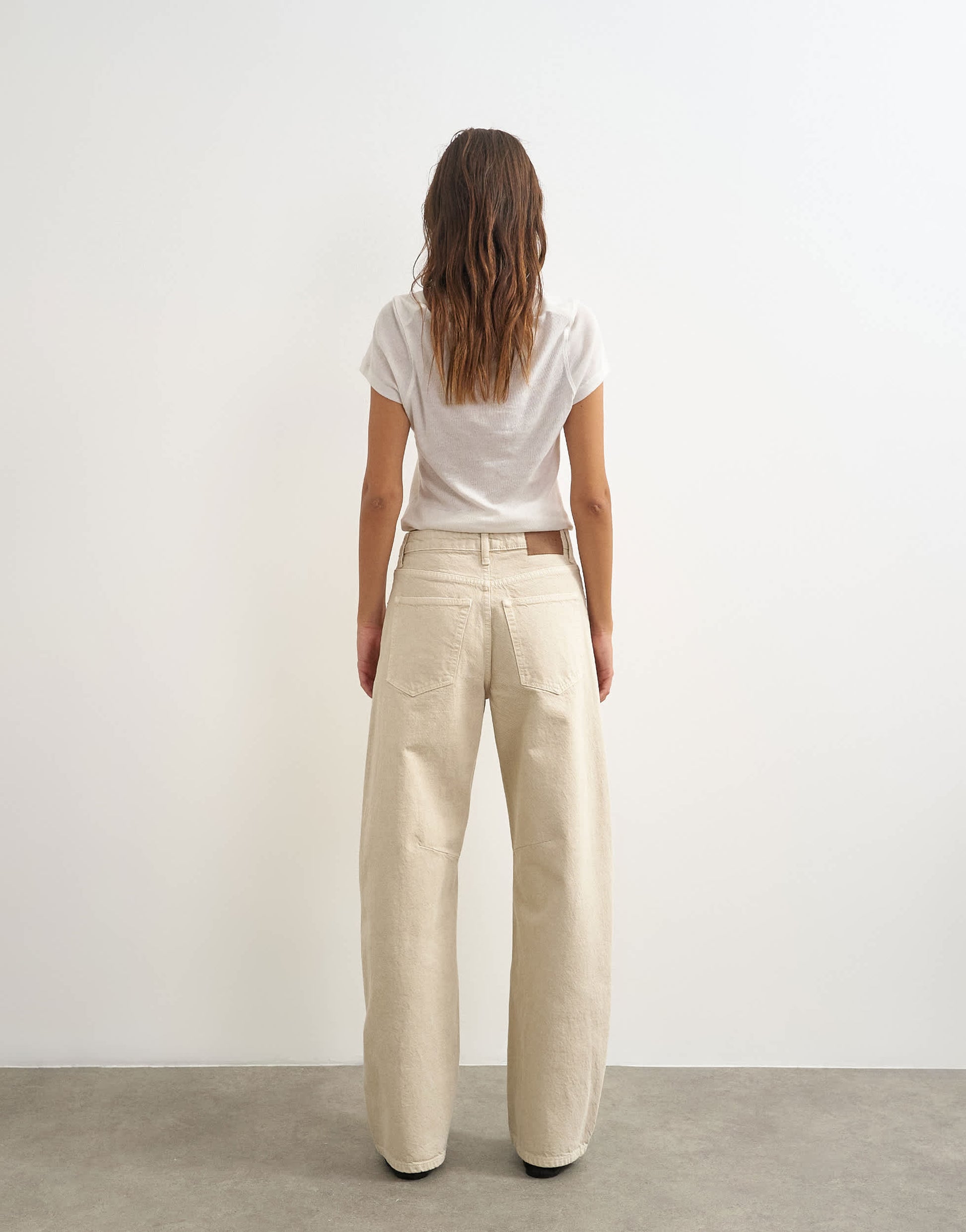 Topshop Barrel mid rise jean in oat