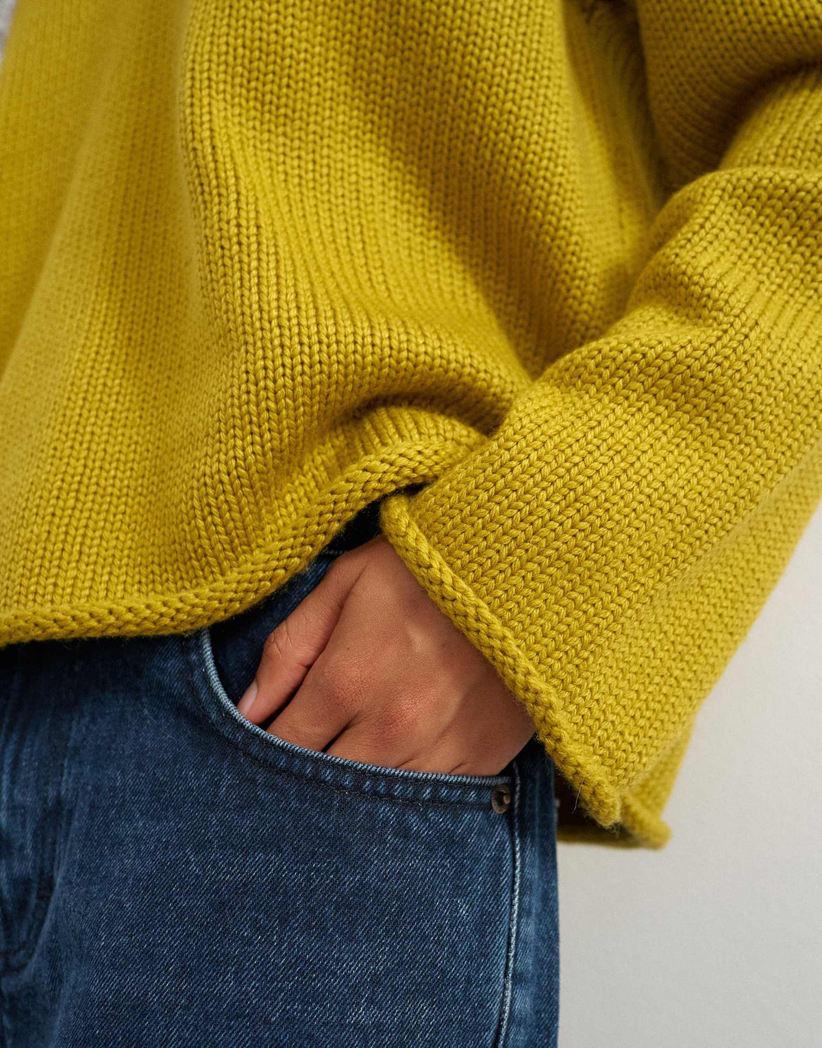 Topshop knitted scoop neck jumper in corn