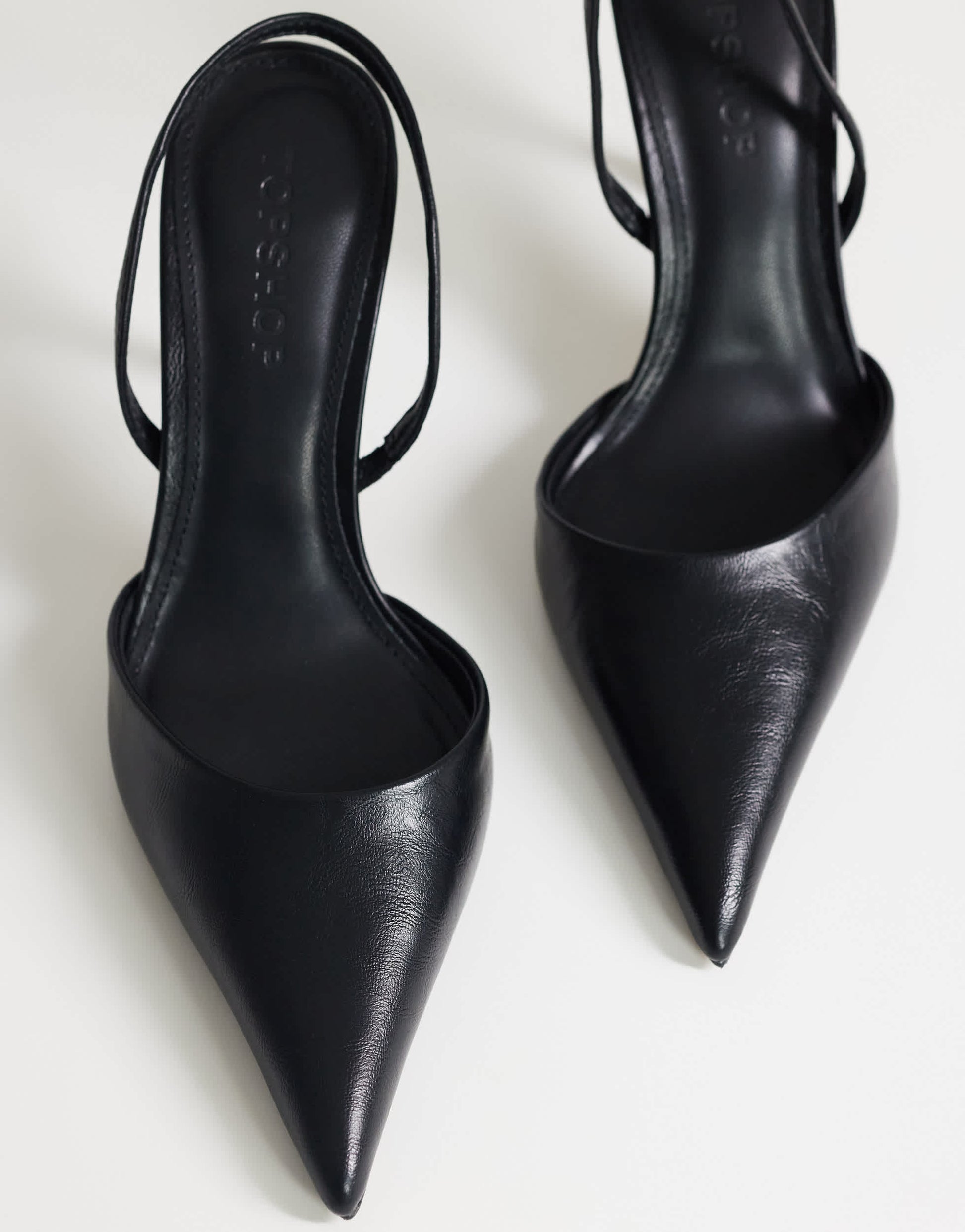 Topshop Angel high heeled court shoe in black