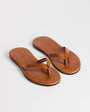 Topshop Sky real leather toe thong sandal in tan