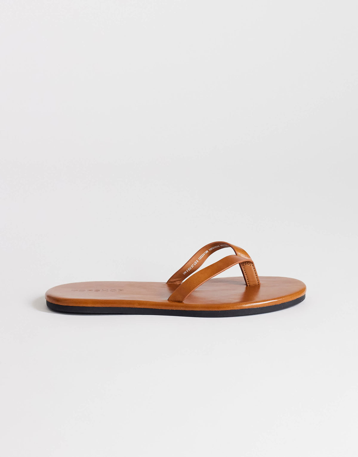 Topshop Sky real leather toe thong sandal in tan