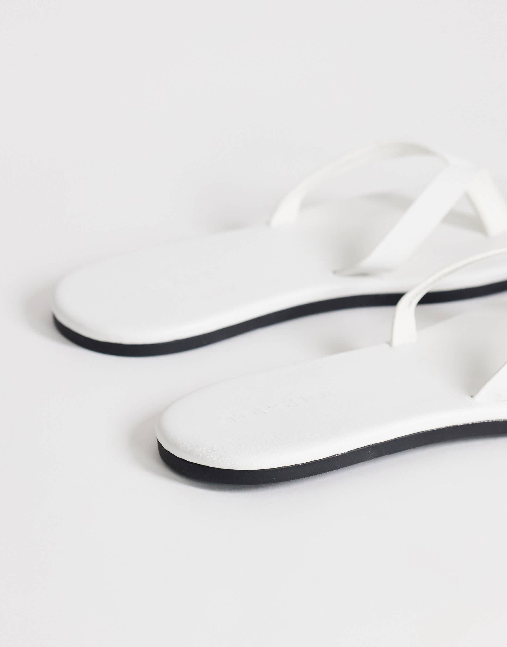 Topshop Sky real leather toe thong sandal in white