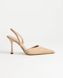 Topshop Angel faux suede high heeled court shoe in taupe