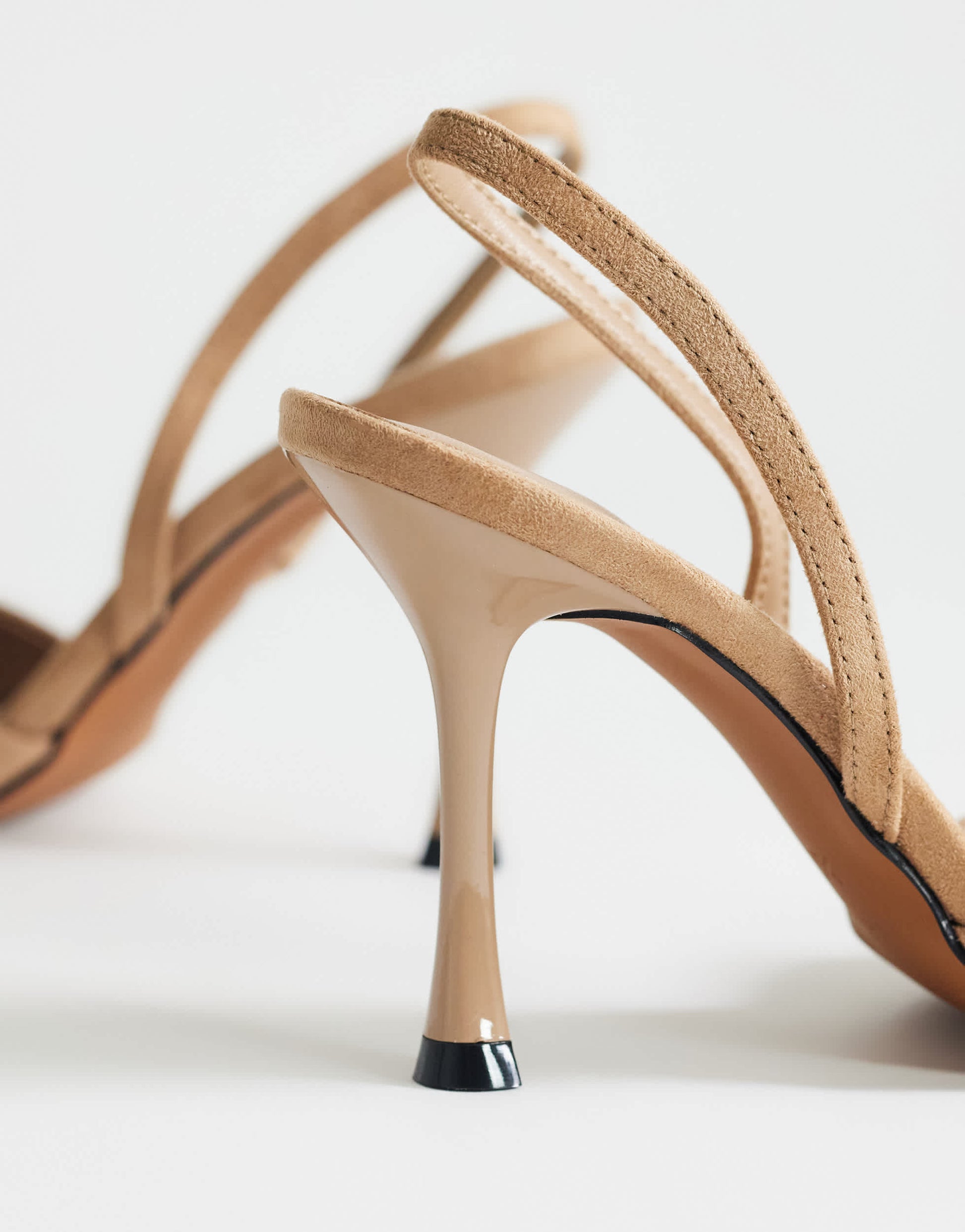 Topshop Angel faux suede high heeled court shoe in taupe