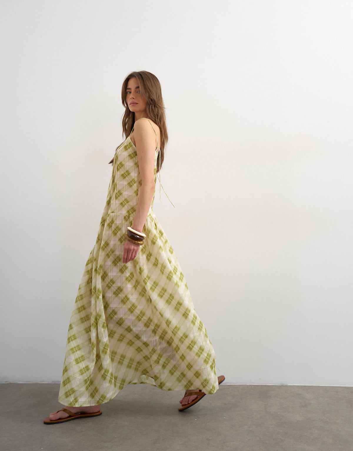 Topshop chuck on maxi sundress in check