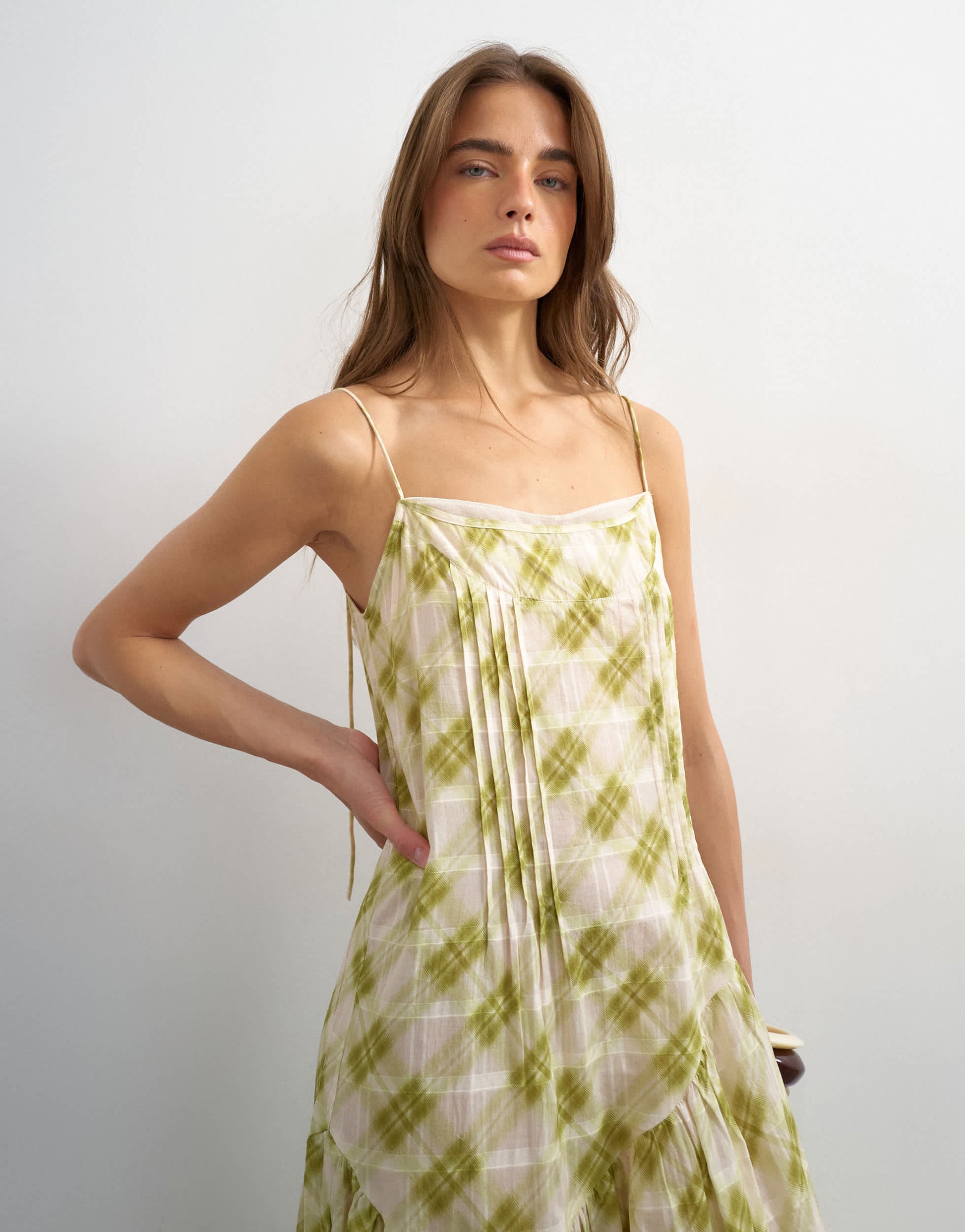 Topshop chuck on maxi sundress in check