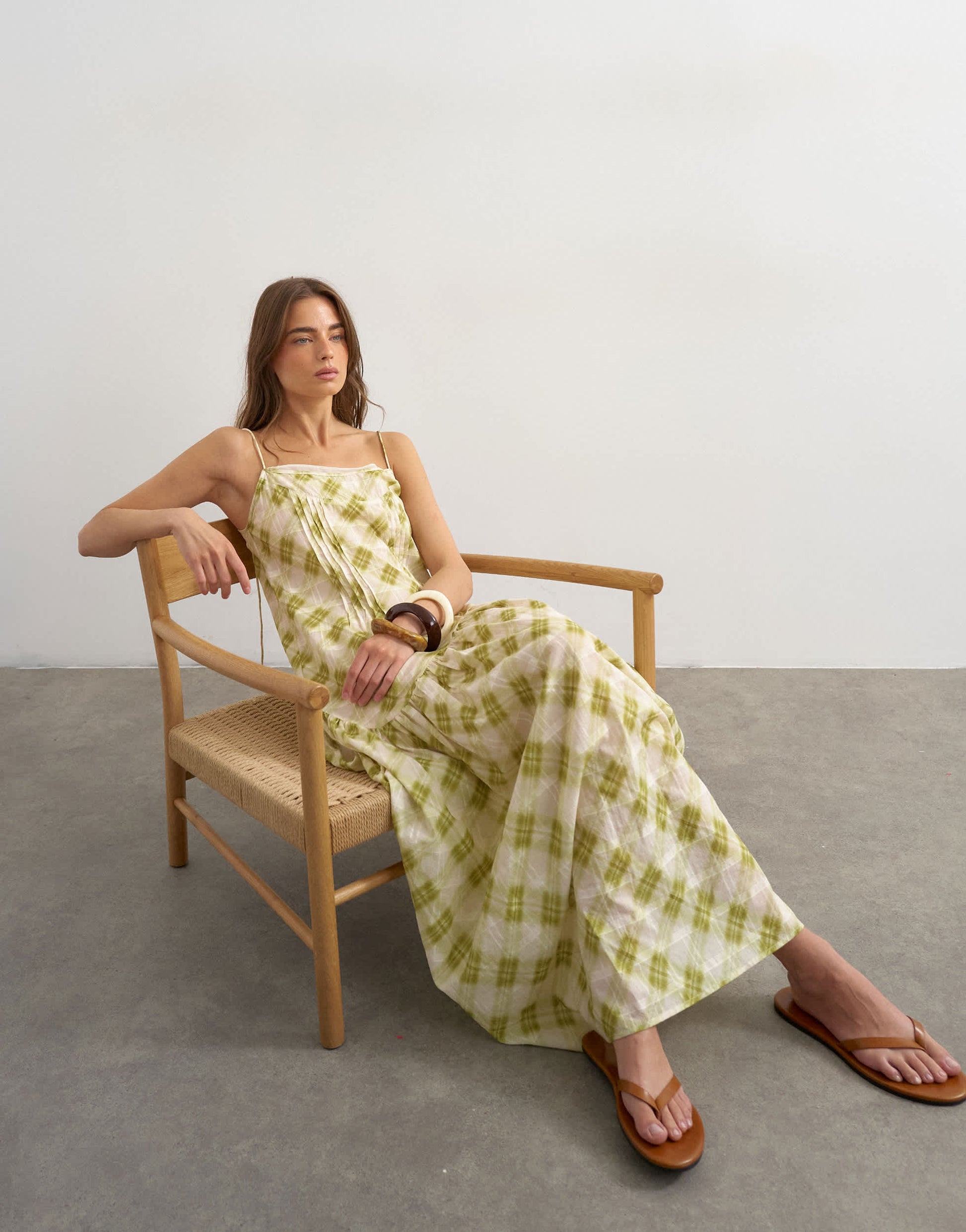 Topshop chuck on maxi sundress in check