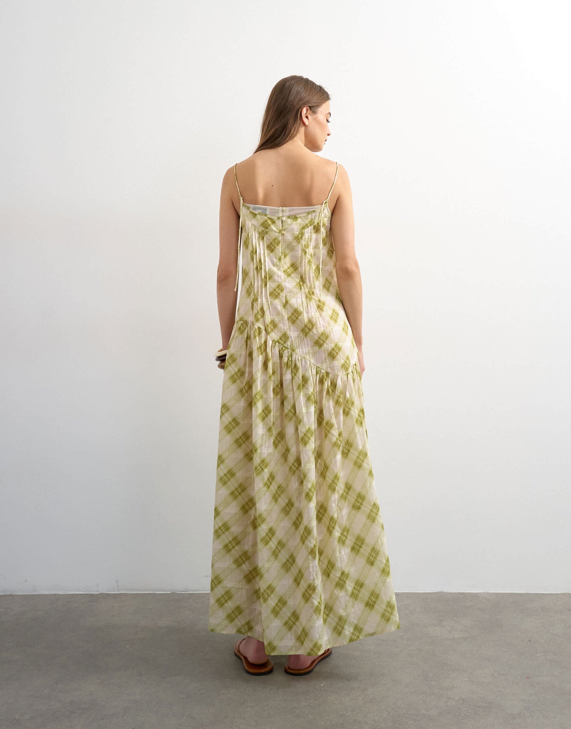 Topshop chuck on maxi sundress in check