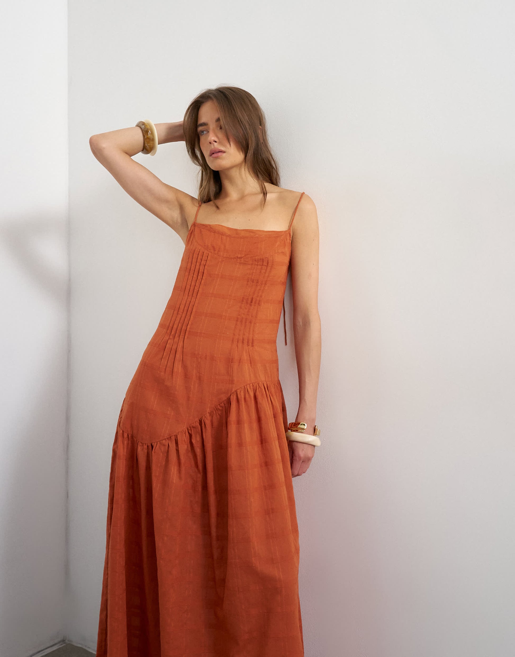 Topshop chuck on maxi sundress in orange