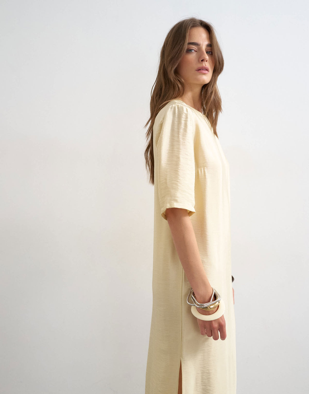 Topshop t-shirt maxi dress in washed lime
