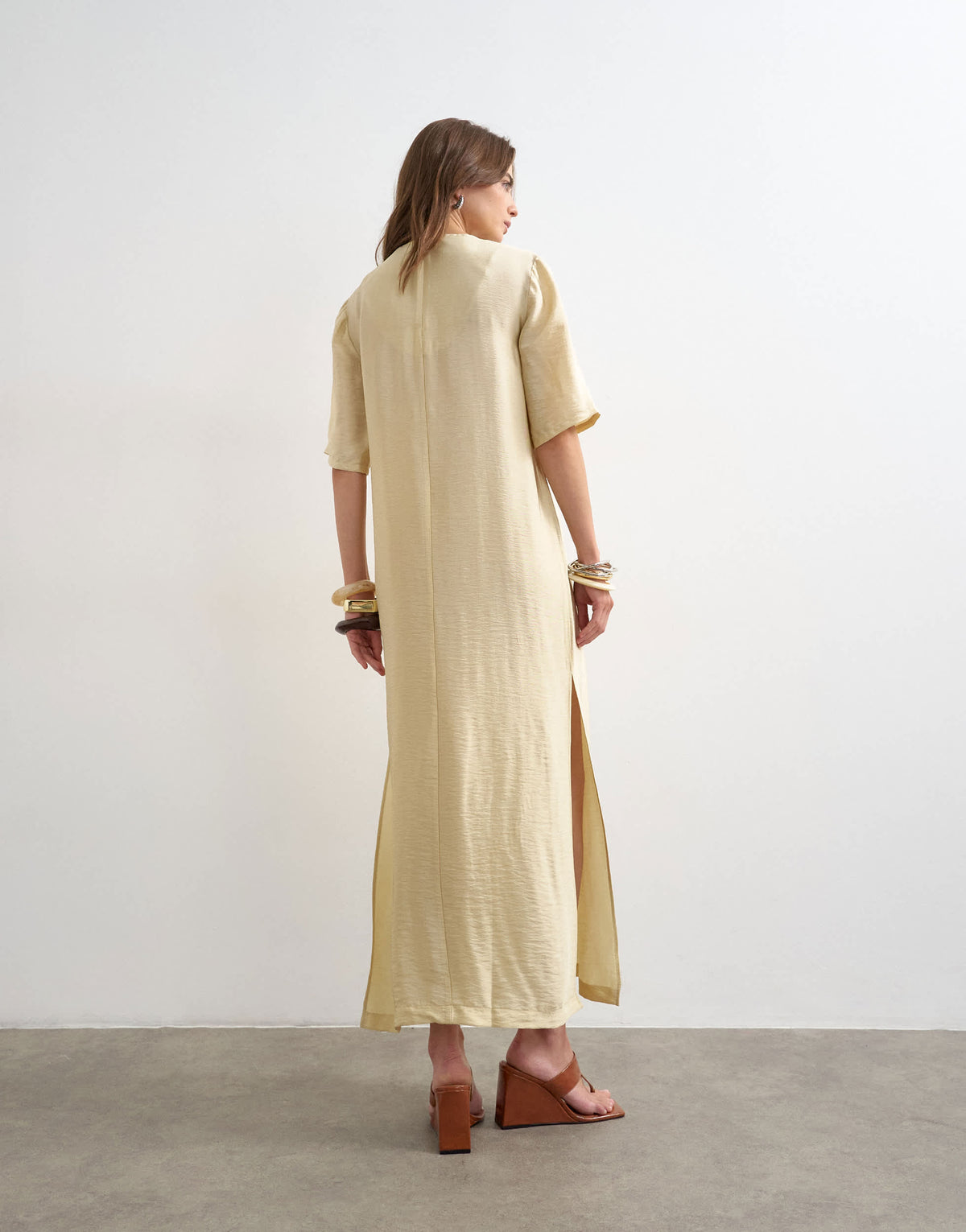 Topshop t-shirt maxi dress in washed lime