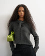 Topshop knitted scarf cardigan with wool in charcoal