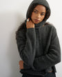 Topshop knitted scarf cardigan with wool in charcoal