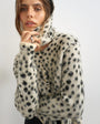 Topshop knitted scarf cardigan with wool in dalmatian