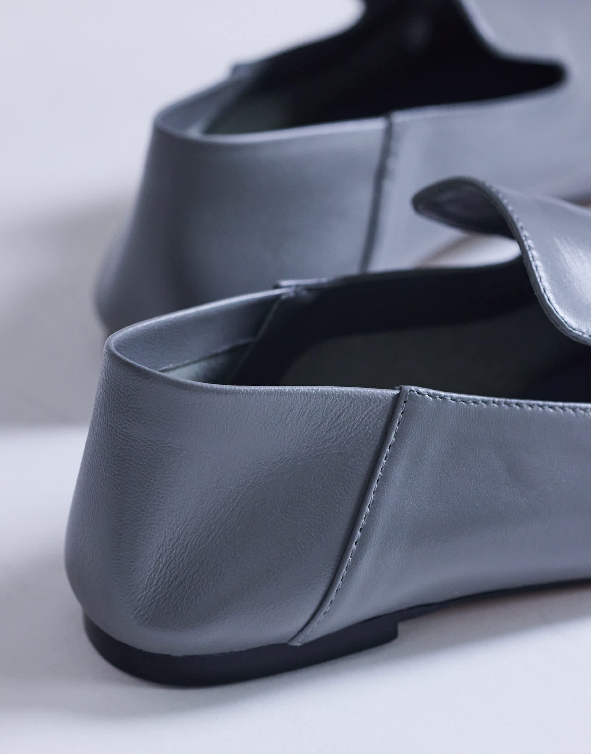 Topshop Chloe premium real leather loafer in grey