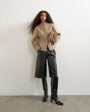 Topshop knitted pocket front cardigan in oat