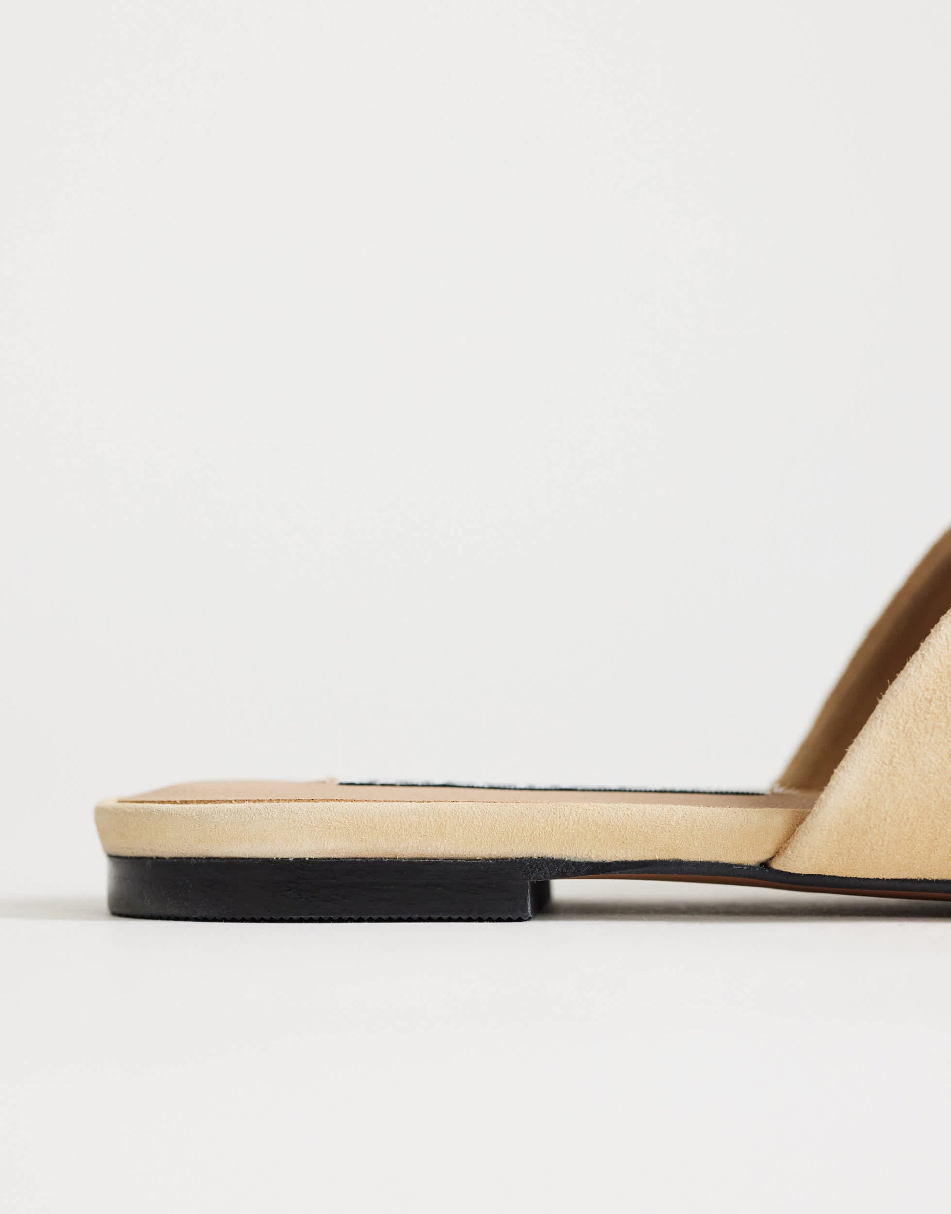 Topshop Cressida premium real suede square toe mule in camel