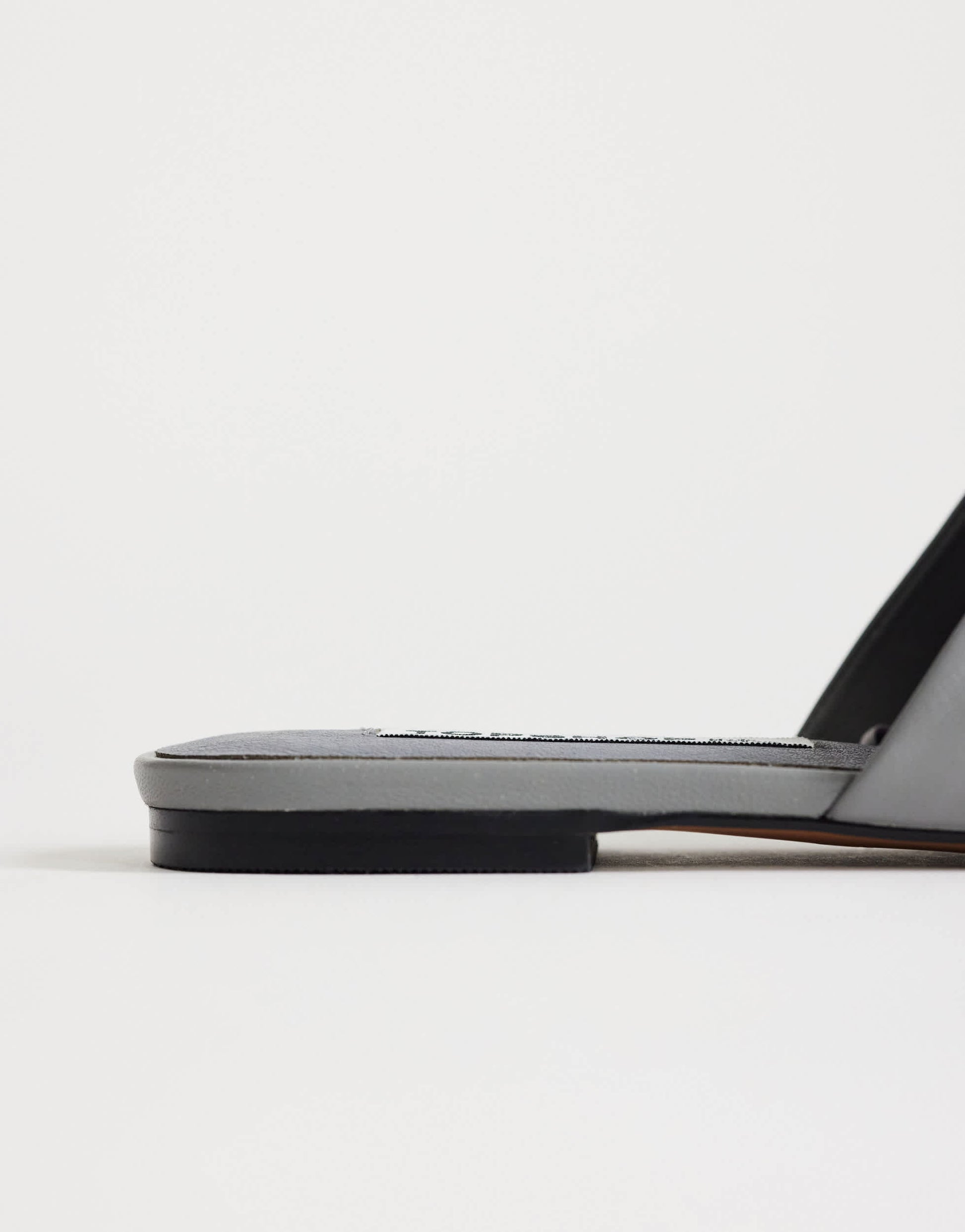 Topshop Cressida premium real leather square toe mule in grey