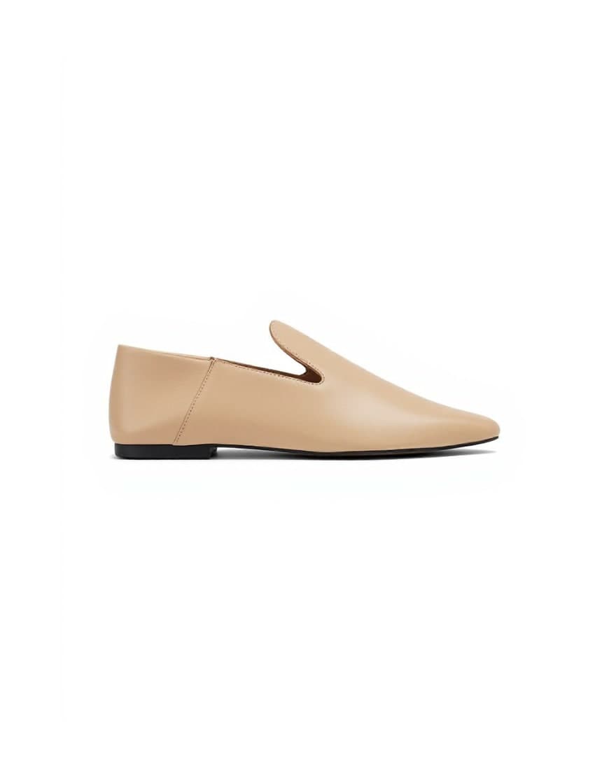 Topshop Chloe premium real leather loafer in camel