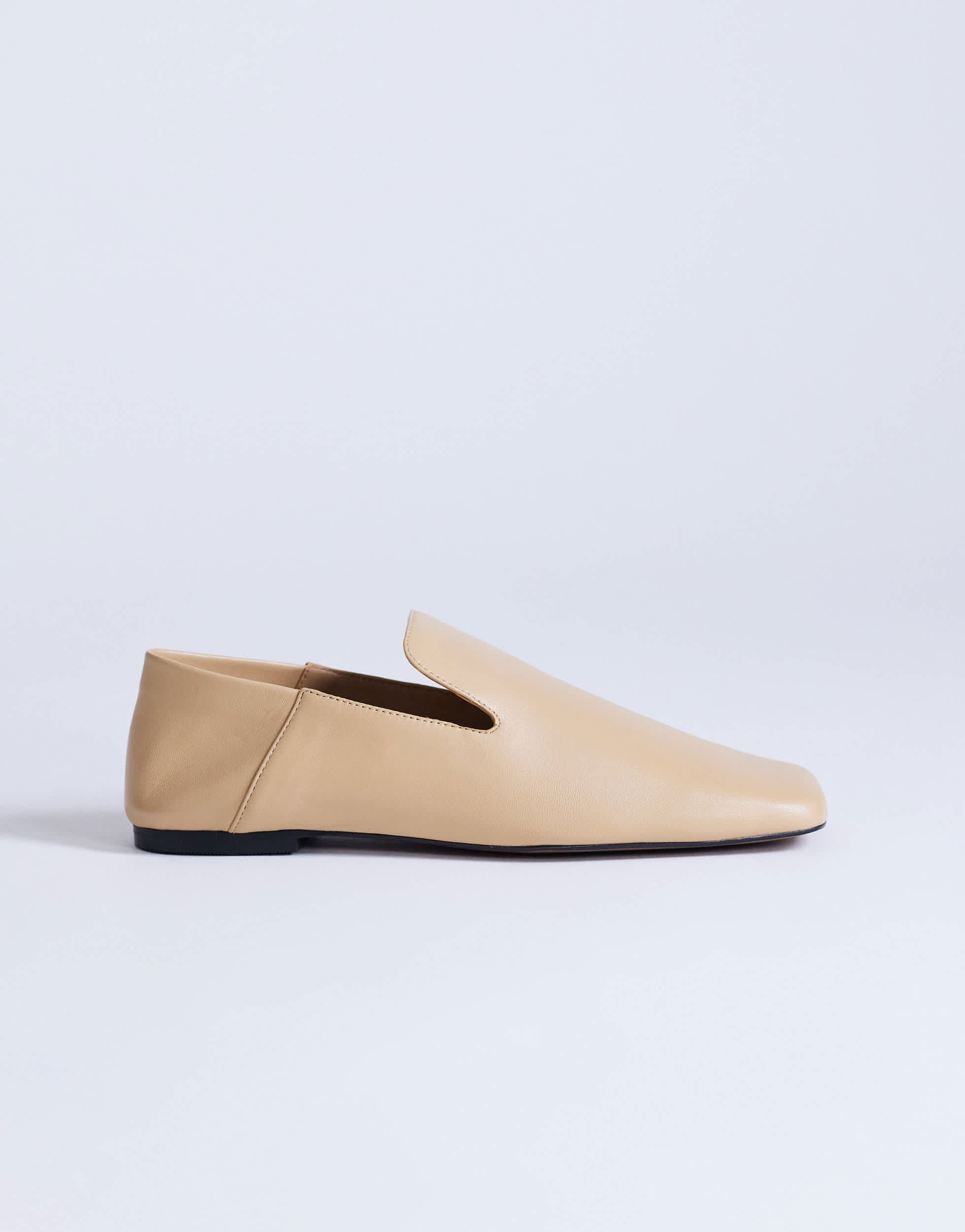 Topshop Chloe premium real leather loafer in camel