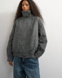 Topshop funnel neck wool belted bomber jacket in check