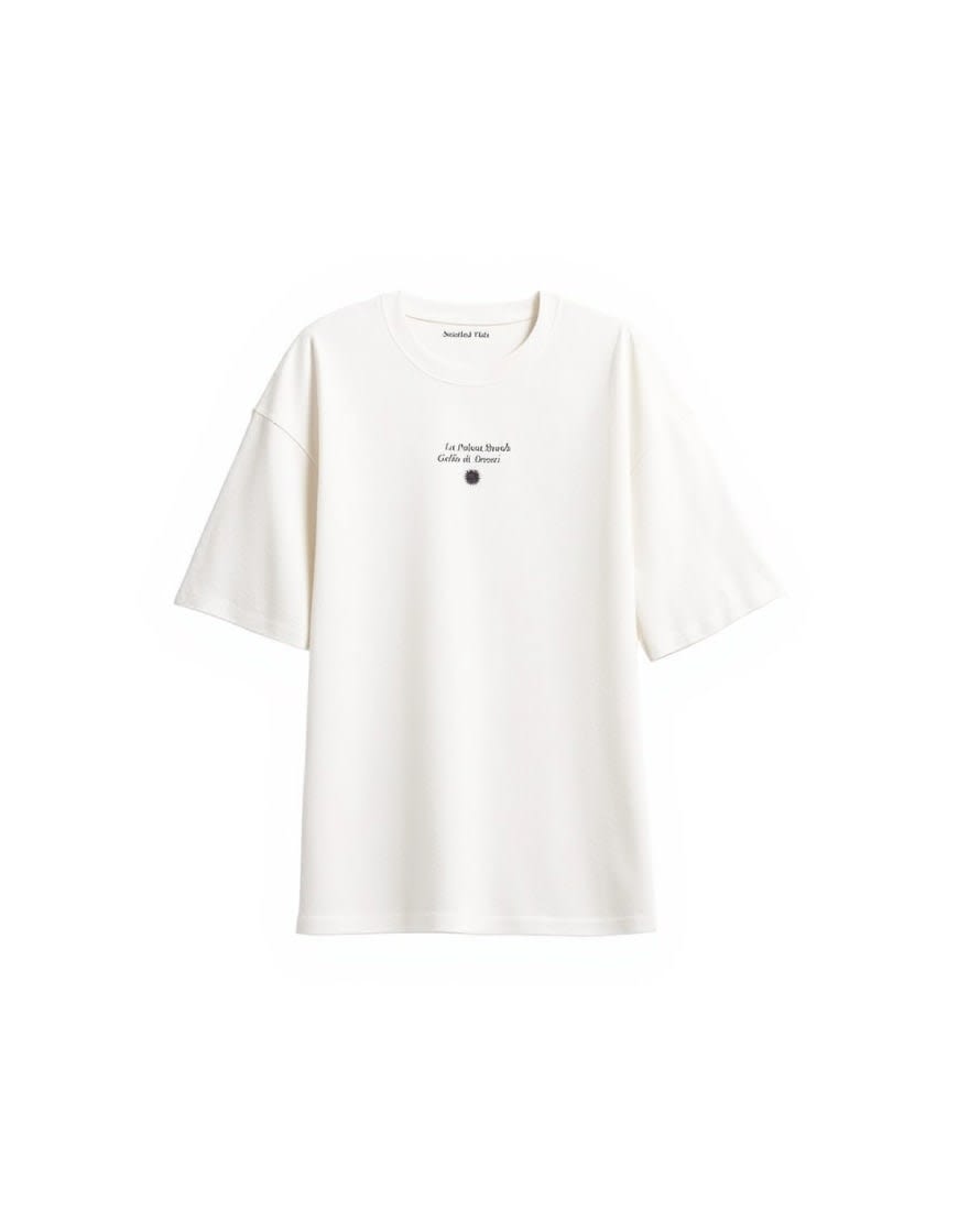 Topshop 'Sardinia Lemon' graphic oversized tee in ecru