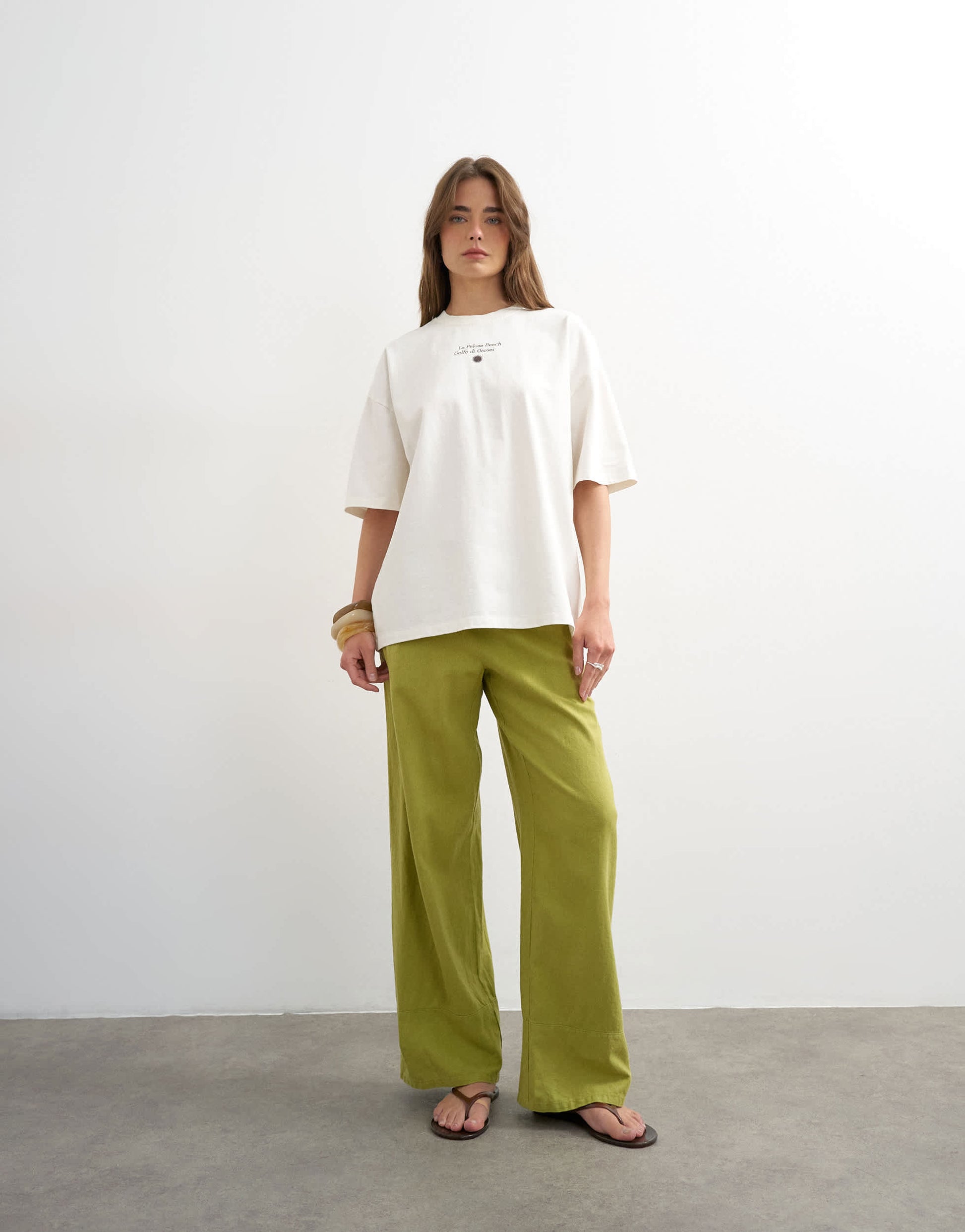 Topshop 'Sardinia Lemon' graphic oversized tee in ecru