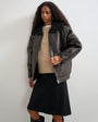 Topshop super oversized ovoid shearling jacket in brown