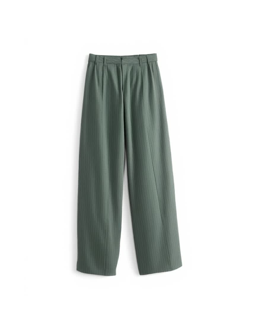 Topshop co ord barrel trouser in green stripe