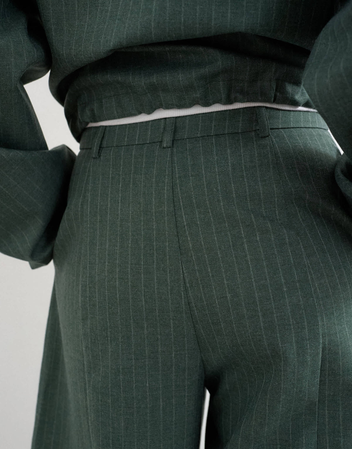Topshop co ord barrel trouser in green stripe