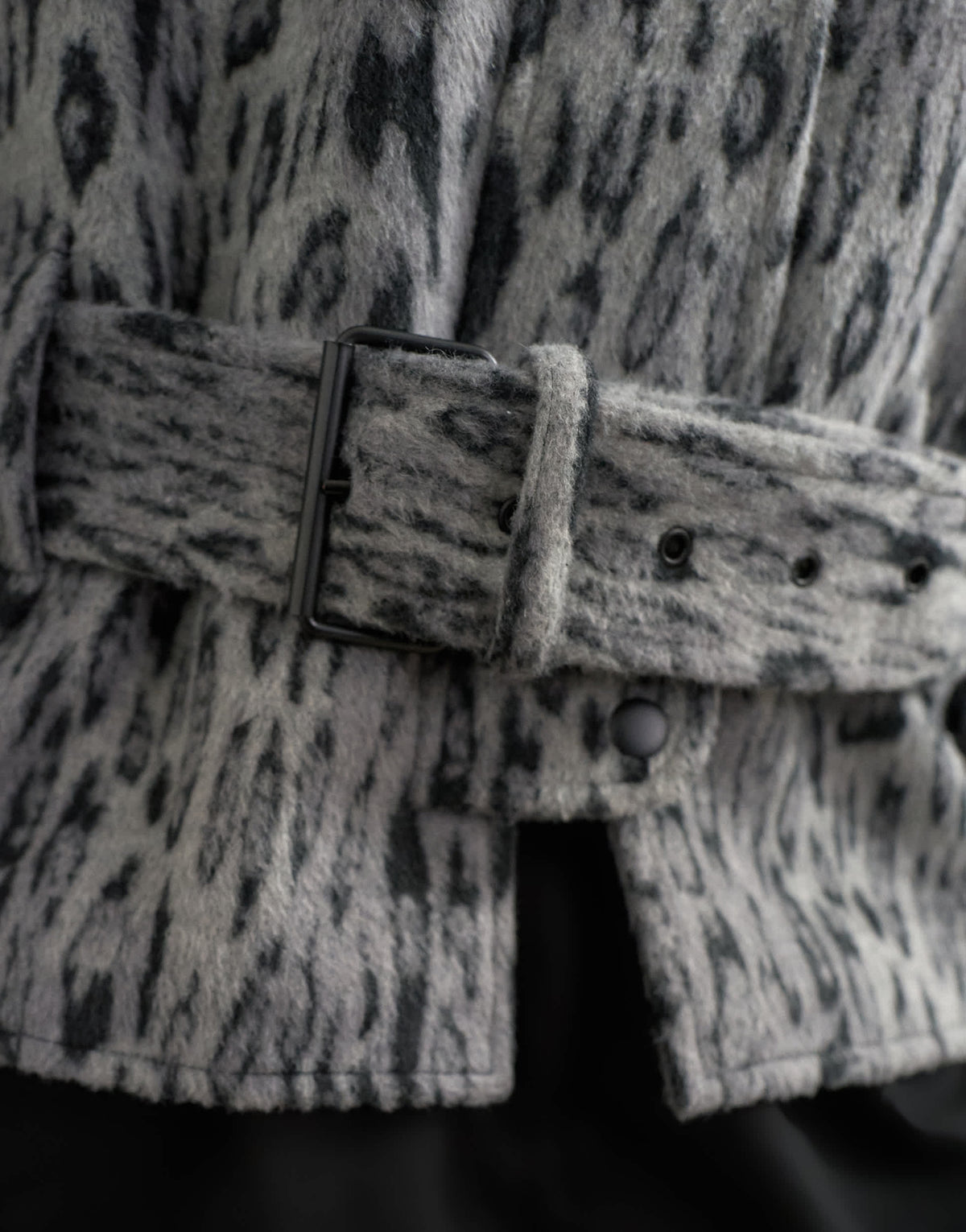 Topshop animal printed wool blend belted jacket