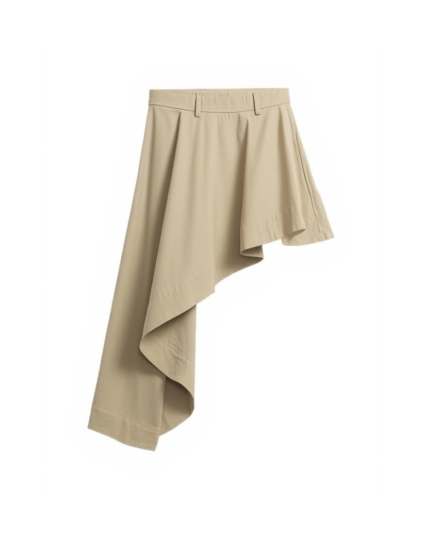 Topshop asymmetric mini skirt in stone