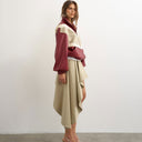 Topshop asymmetric mini skirt in stone
