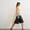 Topshop sheer organza drape tunic top in ecru