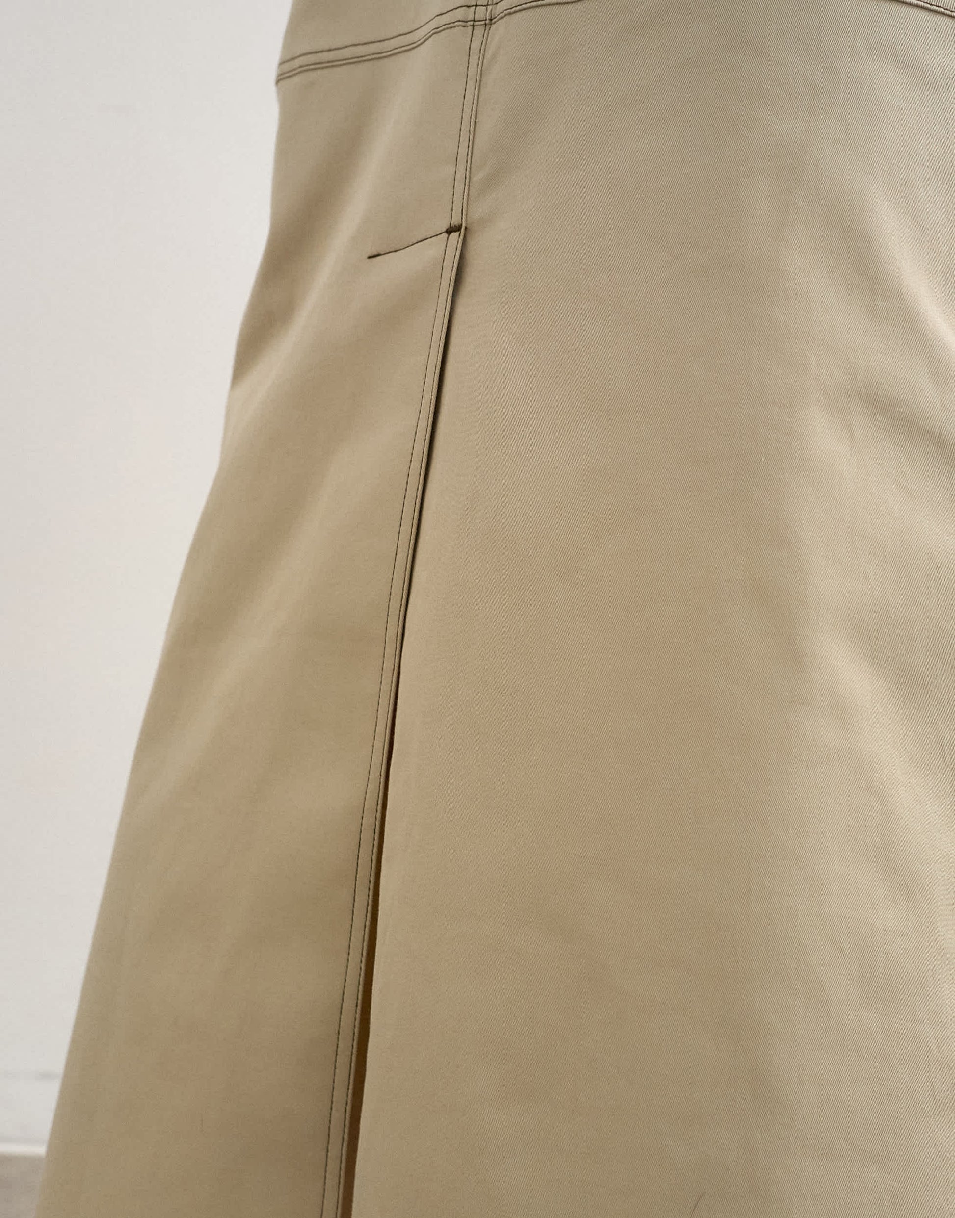 Topshop column midi skirt with contrast stitch detail in stone