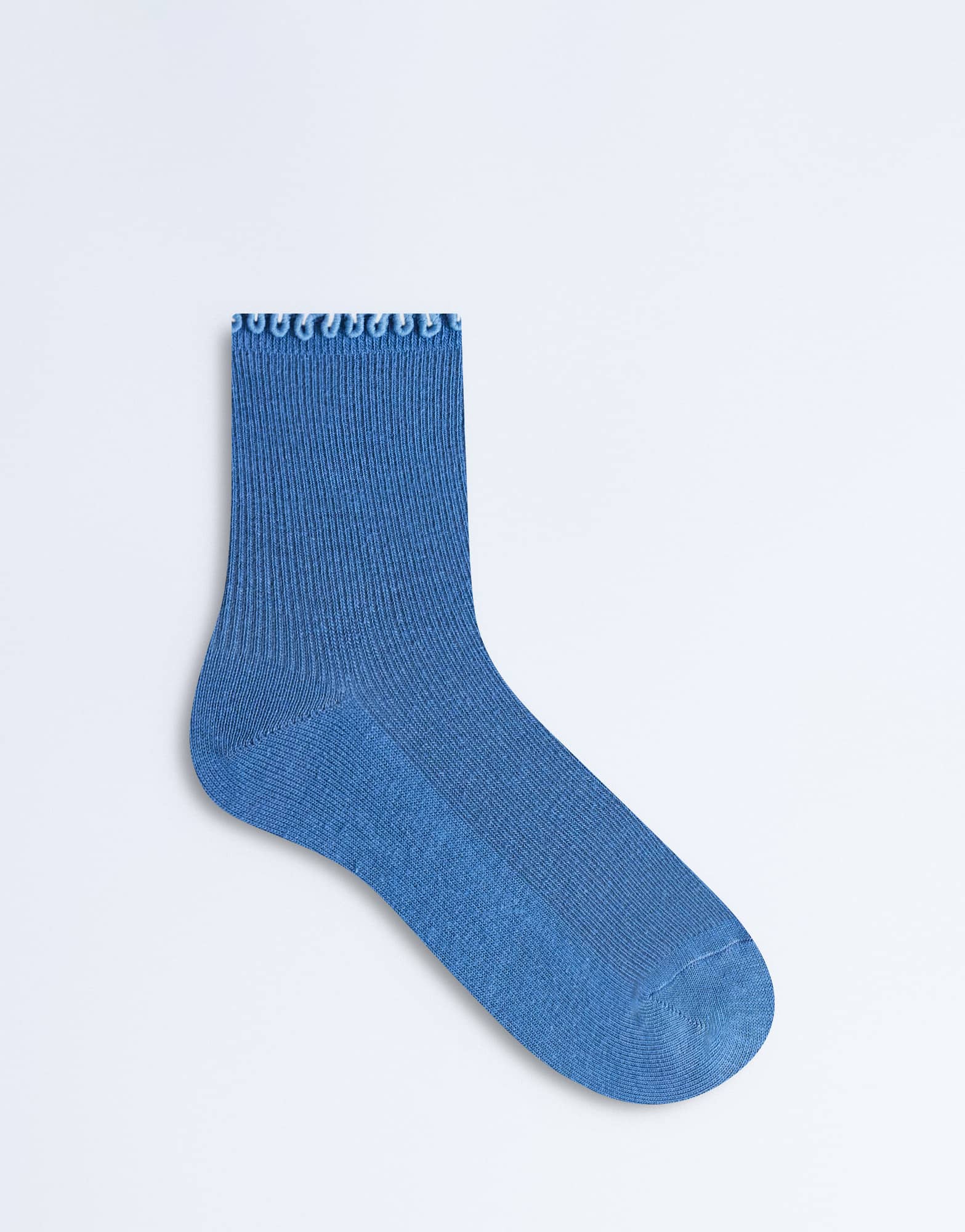 Topshop gerippte Rüschensocken in Blau