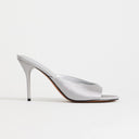 Topshop Nasim high heeled mule in grey satin