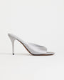 Topshop Nasim high heeled mule in grey satin