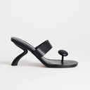 Topshop Natalie toe thong angular mid heel sandal in black