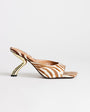 Topshop Nicole angular mid heel mule in zebra print hair on real leather