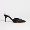 Topshop Avery embellished pointed mule mid court in black