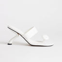 Topshop Natalie toe thong angular mid heel sandal in white