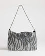 Topshop Jackson embellished small shoulder bag in silver & grey tiger