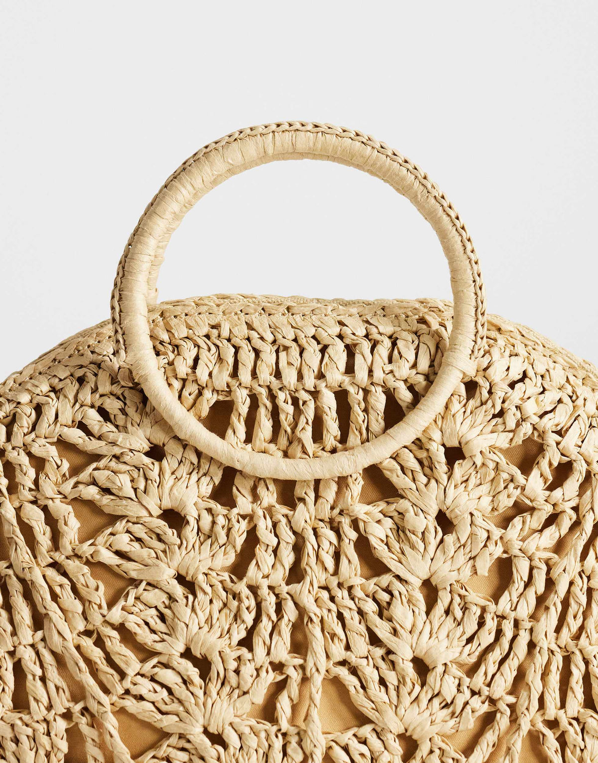 Topshop Shelly medium weave shell small grab bag in natural