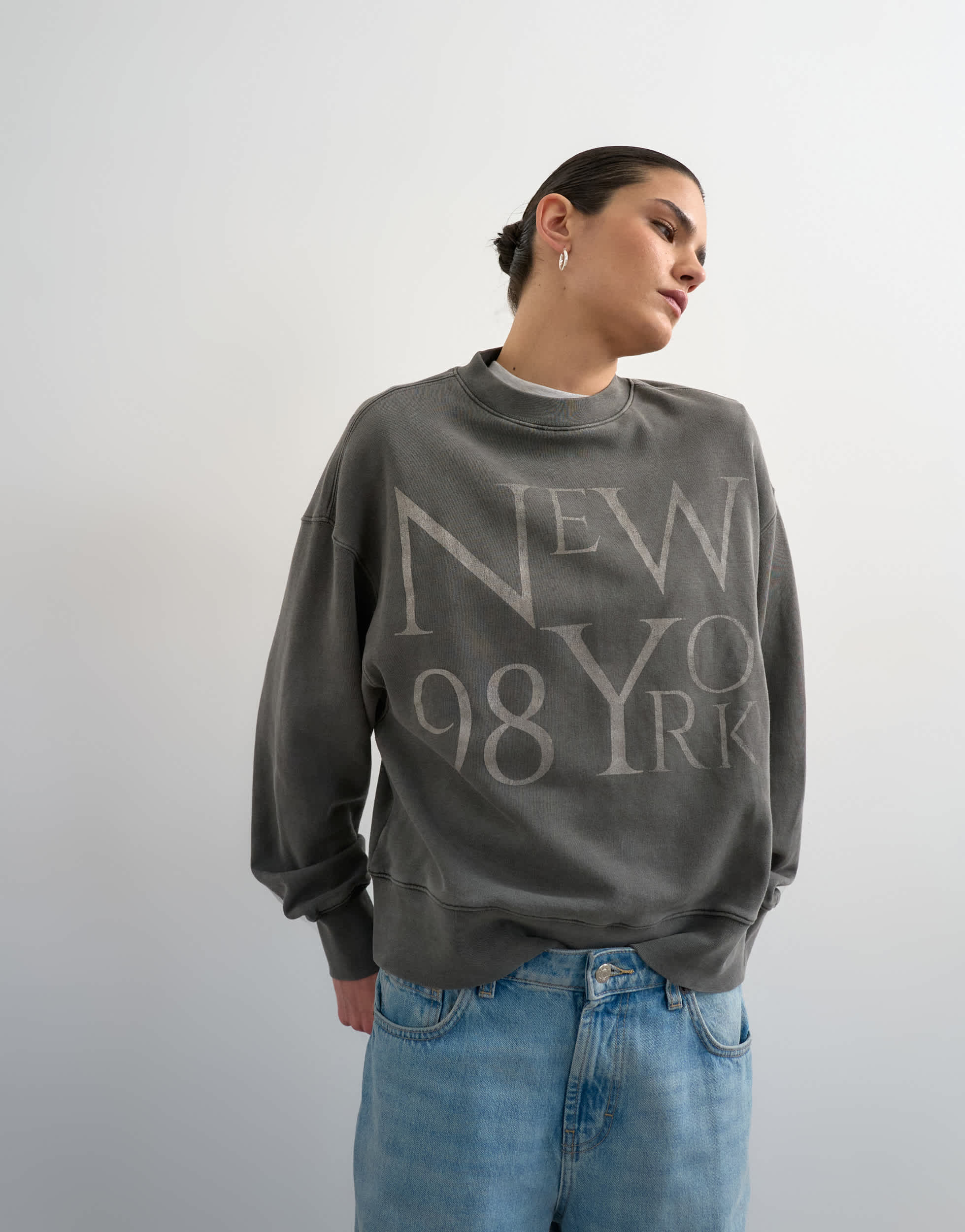 Topshop relaxed New York graphic sweatshirt
