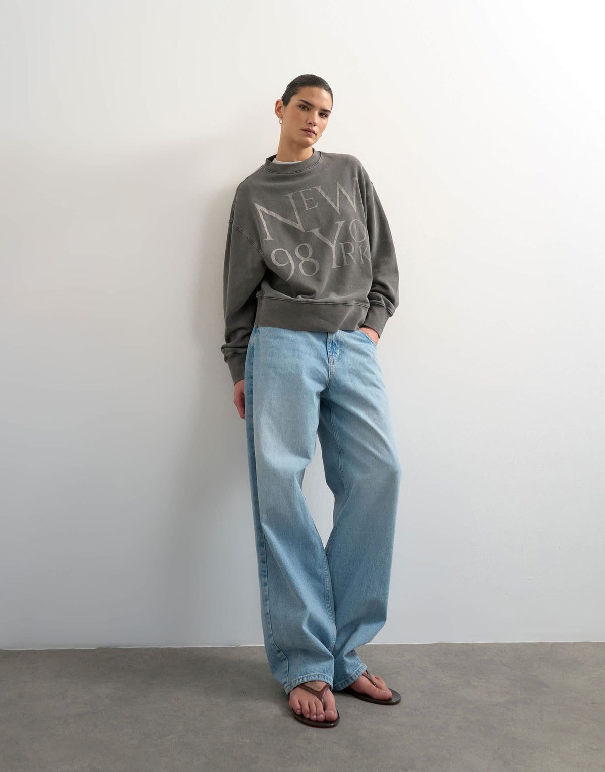 Topshop relaxed New York graphic sweatshirt