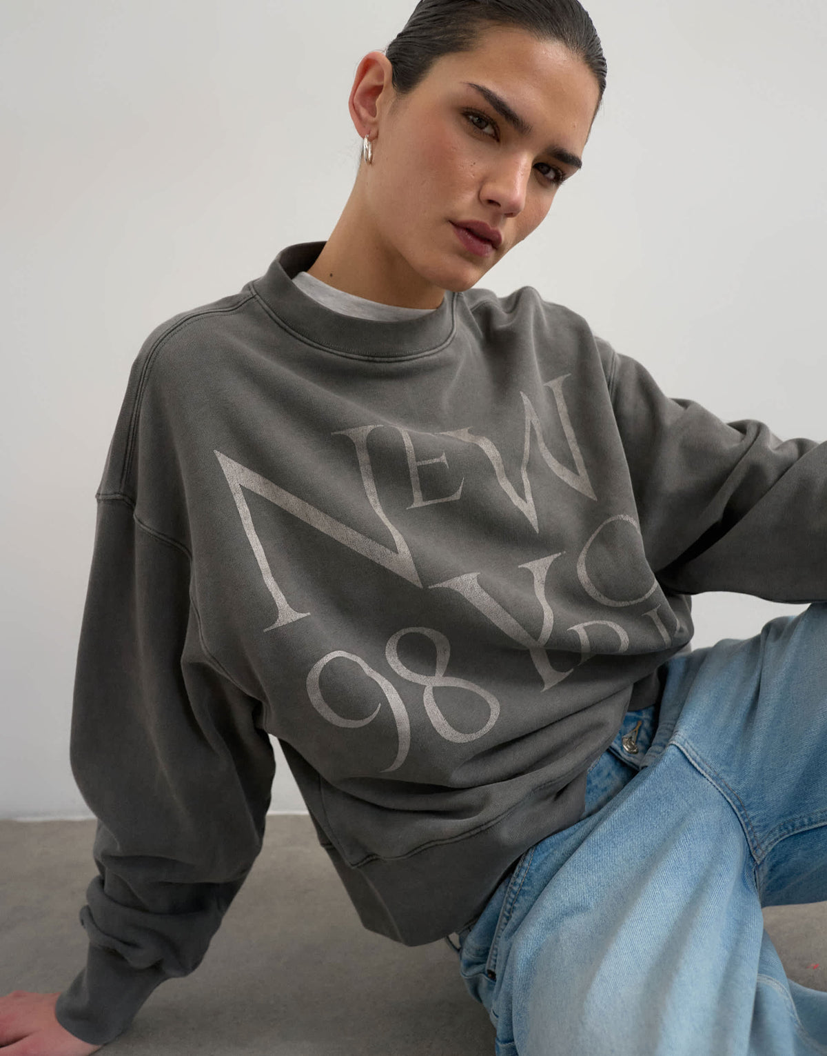 Topshop relaxed New York graphic sweatshirt