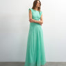 Topshop pleated open back maxi dress in green