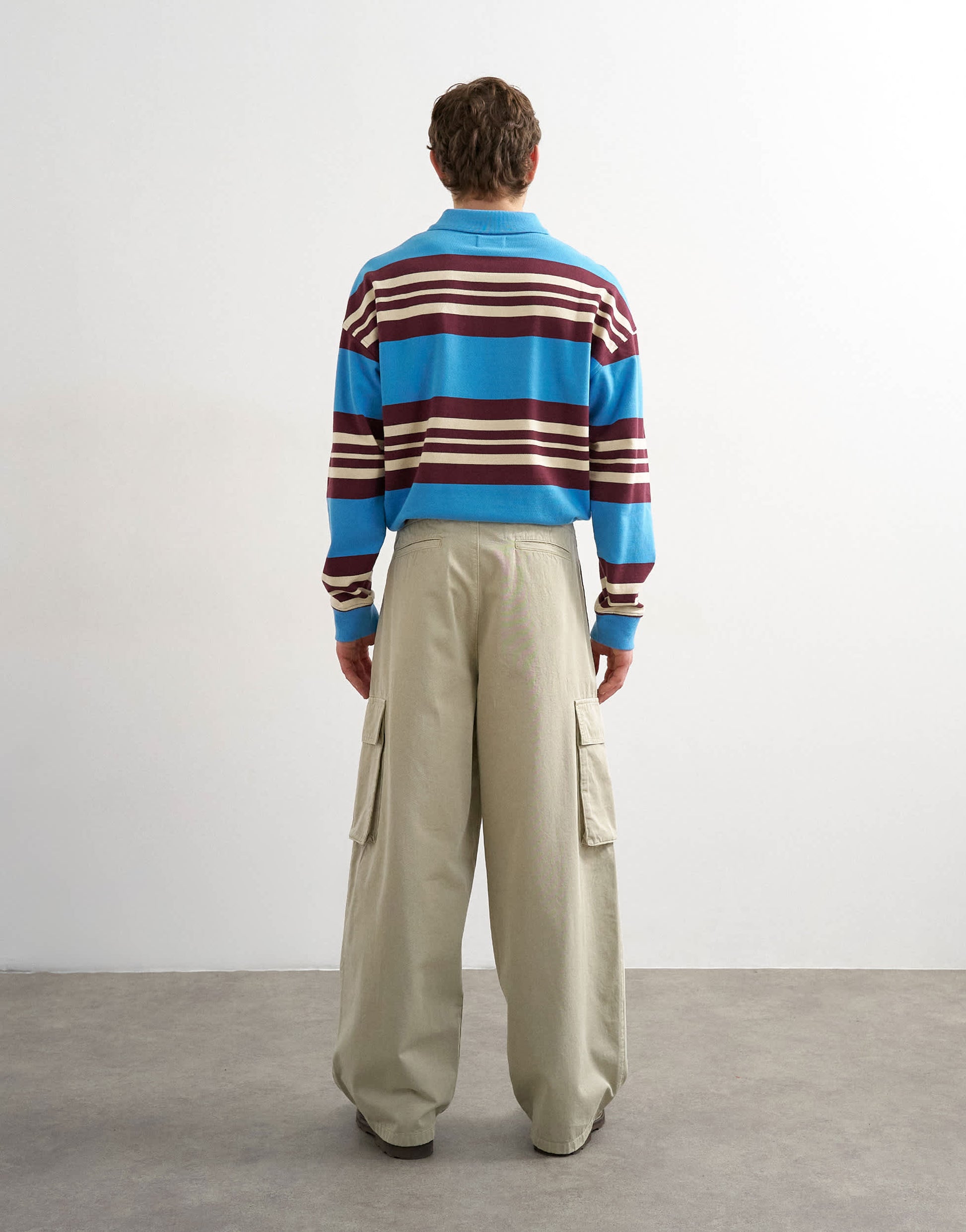 Topman baggy fit cargo trouser in stone