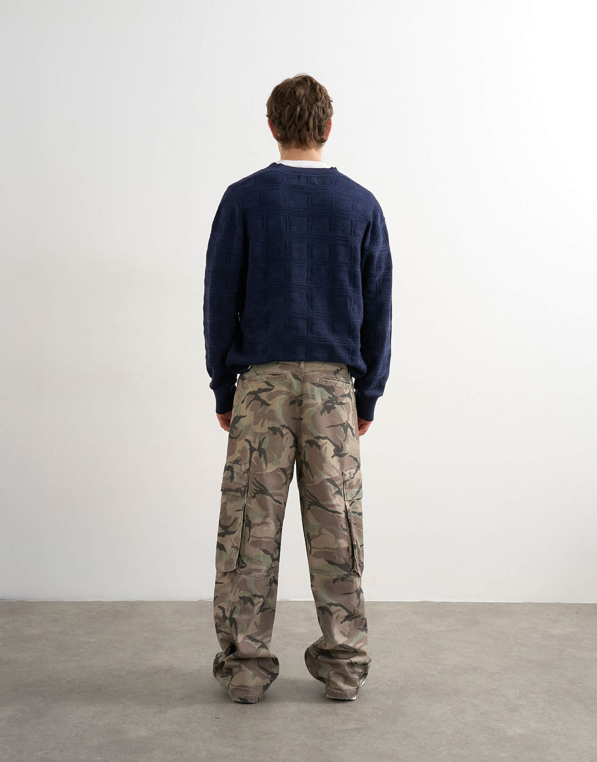 Topman baggy fit twill cargo in camo print